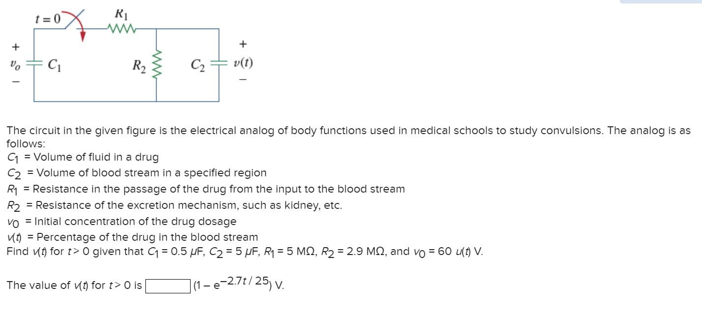Solved The circuit in the given figure is the electrical | Chegg.com