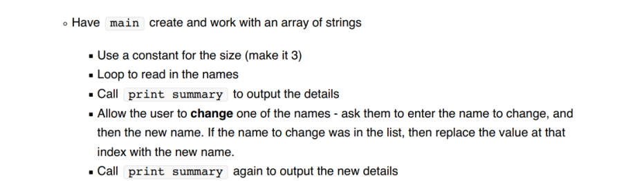 Solved . Read and display a list of names. • Create a | Chegg.com