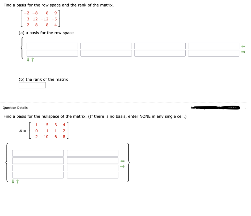Solved Find a basis for the row space and the rank of the | Chegg.com