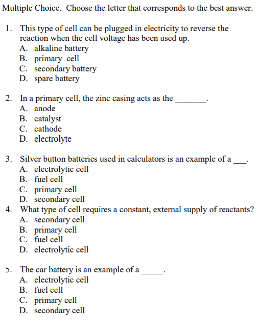 Solved Multiple Choice. Choose The Letter That Corresponds | Chegg.com