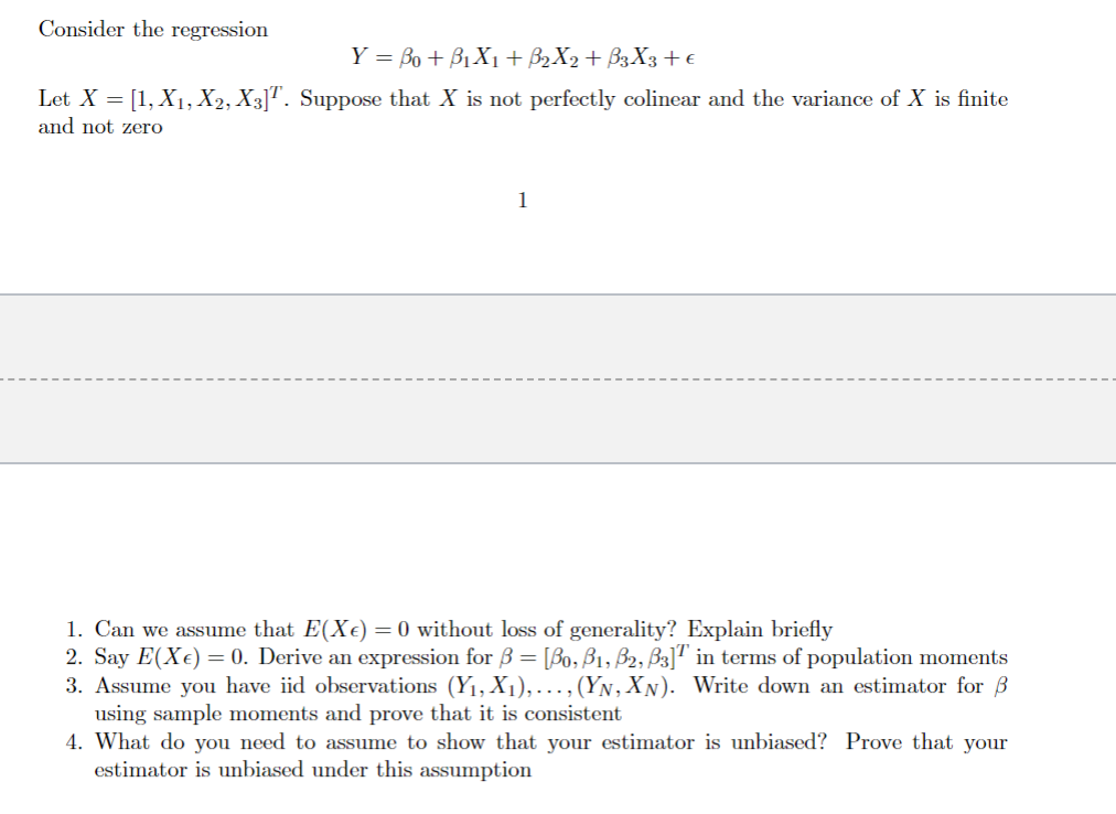 Solved Consider The Regression Y = Bo + B1X1 + B2X2 + B3X3 | Chegg.com