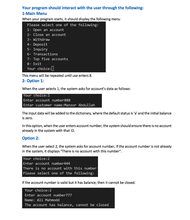 Solved Assume you are required to develop a banking system | Chegg.com