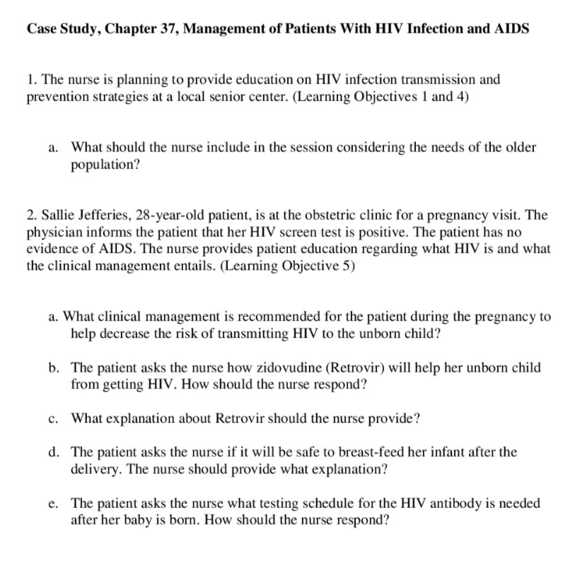 Solved Case Study, Chapter 37, Management of Patients With