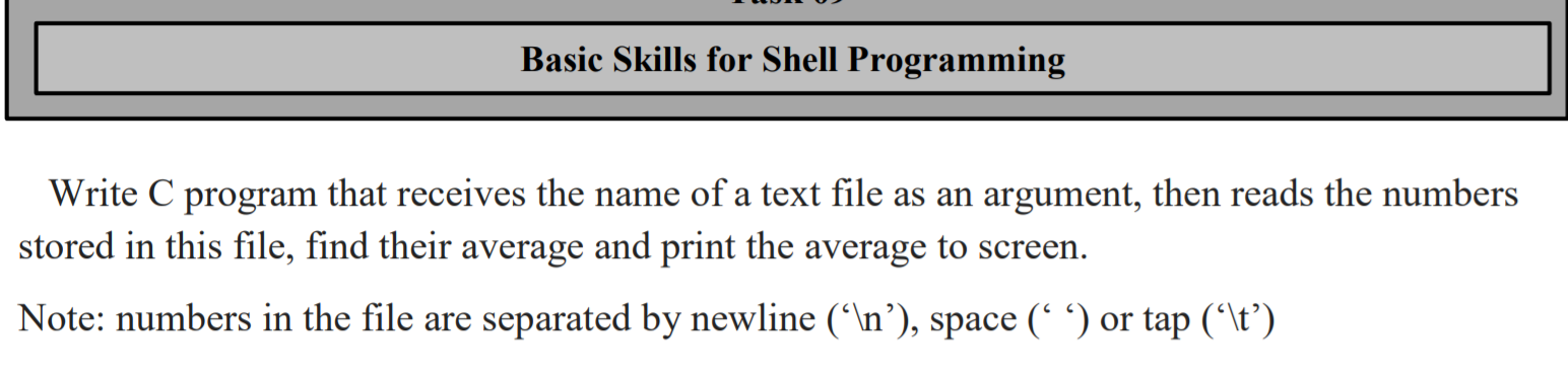 Solved Basic Skills for Shell Programming Write C program | Chegg.com
