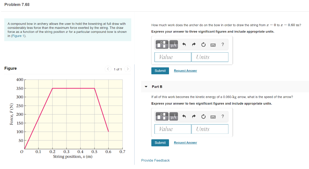 Solved Problem 7.68 A compound bow in archery allows the | Chegg.com