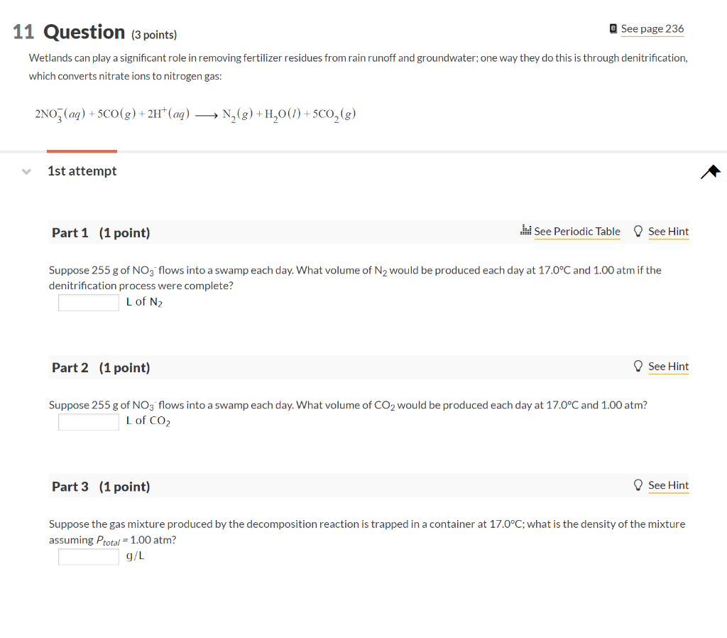 Solved 1 Question (3 points) e See page 236 Wetlands can | Chegg.com