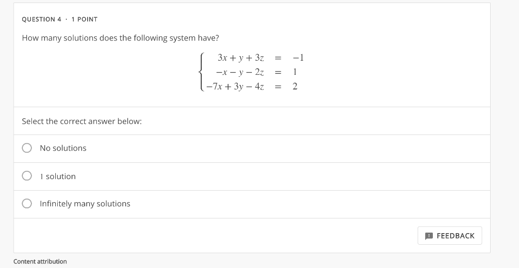 Solved How many solutions does the following system | Chegg.com