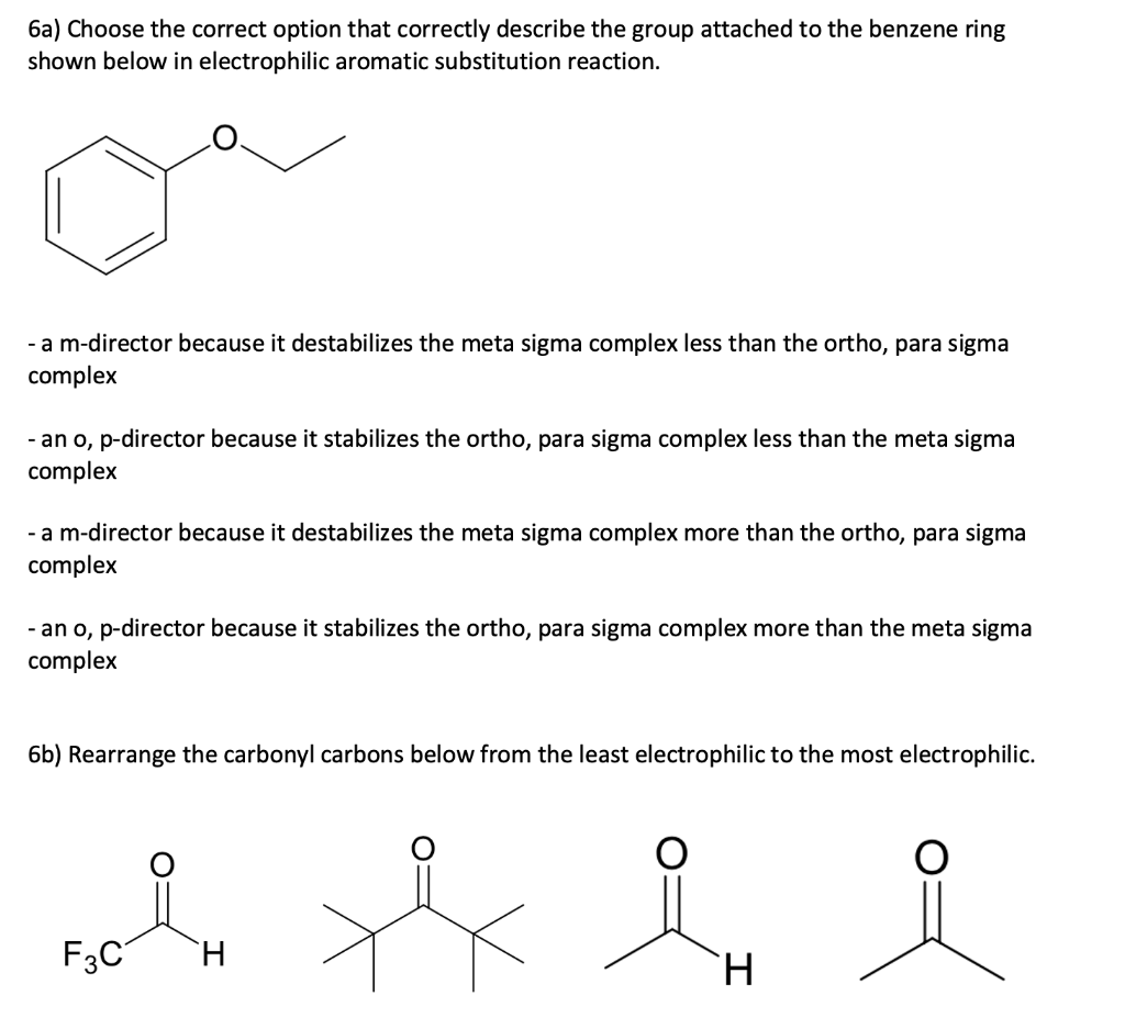 Solved 6a) Choose the correct option that correctly describe | Chegg.com