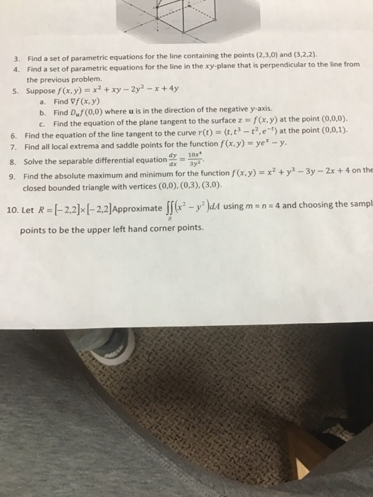 Solved Find a set of parametric equations for the line | Chegg.com