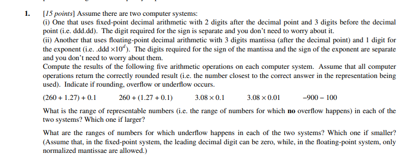 Solved [15 points] Assume there are two computer systems: | Chegg.com