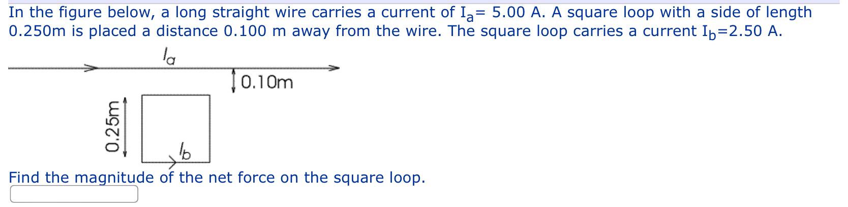 Solved In the figure below, a long straight wire carries a | Chegg.com
