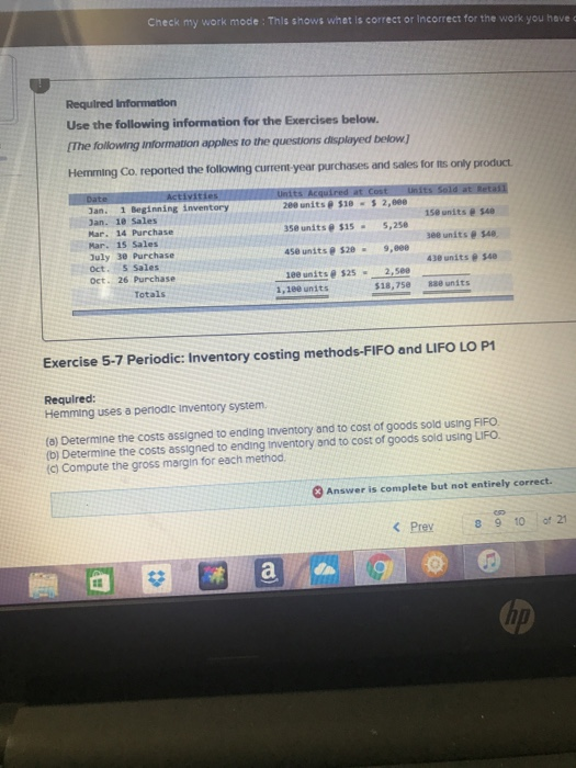 Solved Check My Work Mode : This Shows What Is Correct Or | Chegg.com