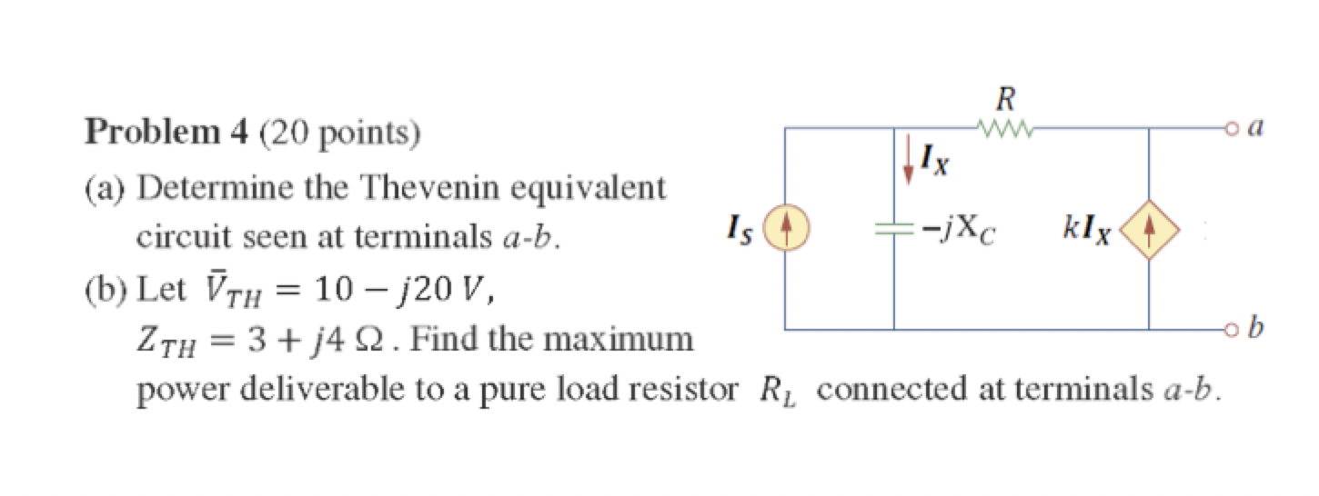 Solved oa R Problem 4 (20 points) Ix (a) Determine the | Chegg.com