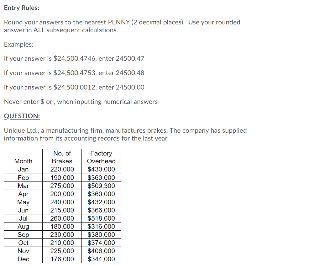 Solved Entry Rules: Round your answers to the nearest PENNY | Chegg.com
