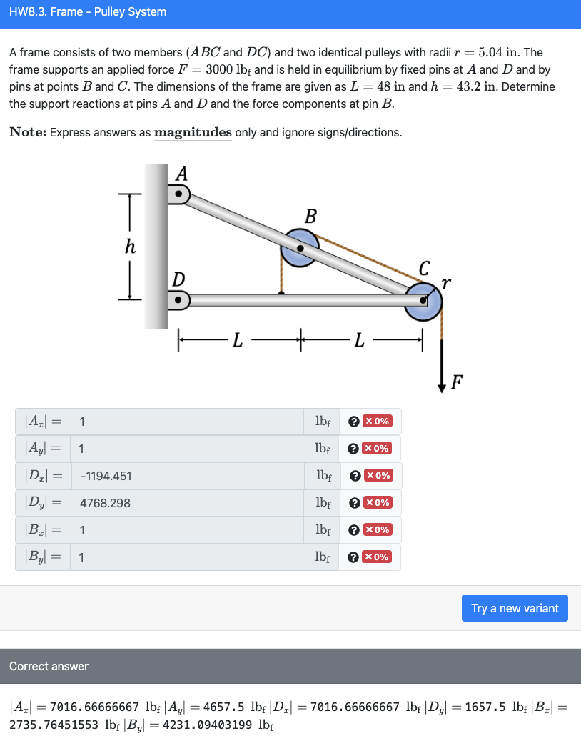 Solved A frame consists of two members (ABC and DC) and two