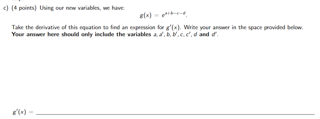 Solved C) (4 Points) Using Our New Variables, We Have: | Chegg.com