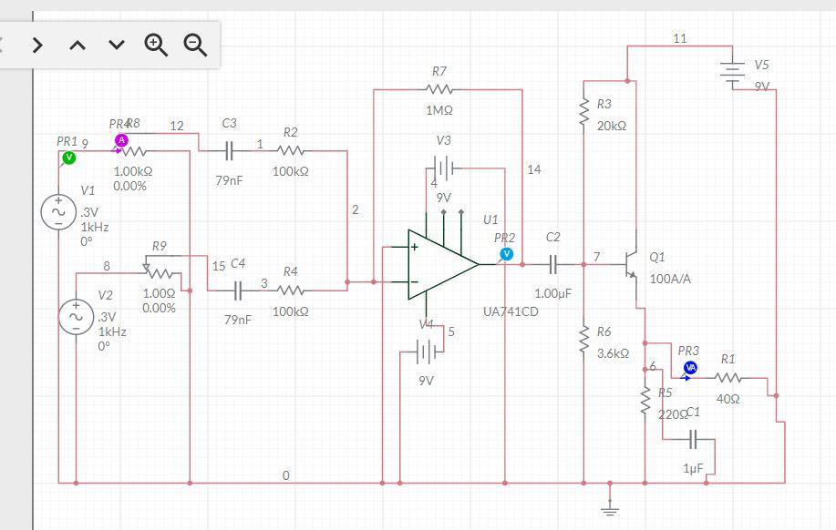 Solved Using Multisim live convert this circuit of a audio | Chegg.com