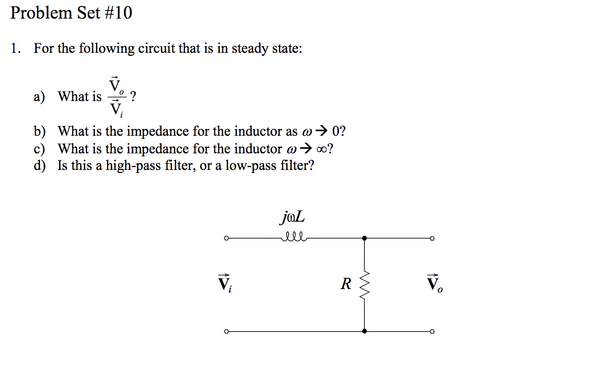 Solved Problem Set # 10 1. For the following circuit that is | Chegg.com