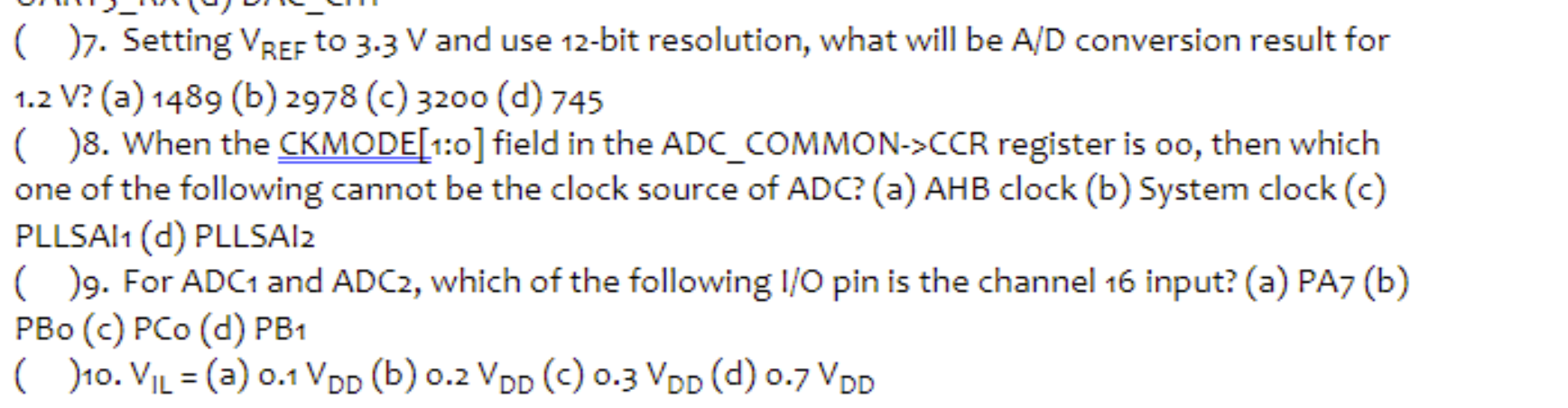 7. Setting VREF to 3.3 V and use 12-bit | Chegg.com