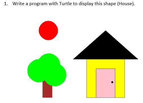 Solved 1. Write a program with Turtle to display this shape | Chegg.com