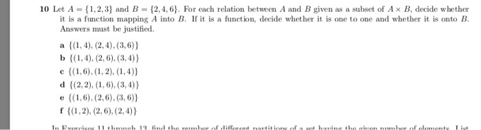 Solved 10 Let A 1, 2,3 and B{2,4, 6. For each relation | Chegg.com