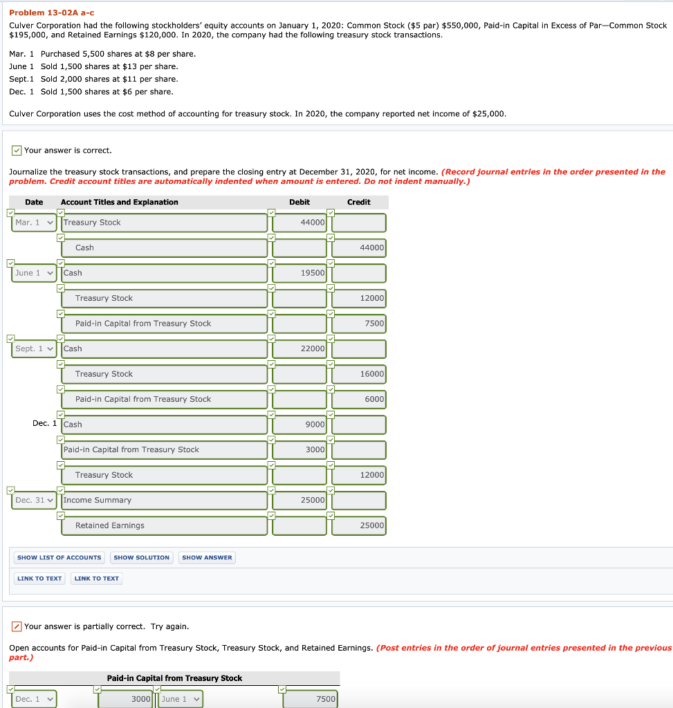 Solved Problem 13-02A A-c Culver Corporation Had The | Chegg.com