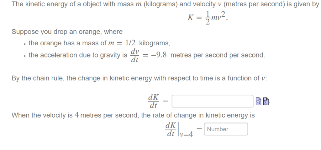 Solved The kinetic energy of a object with mass m | Chegg.com