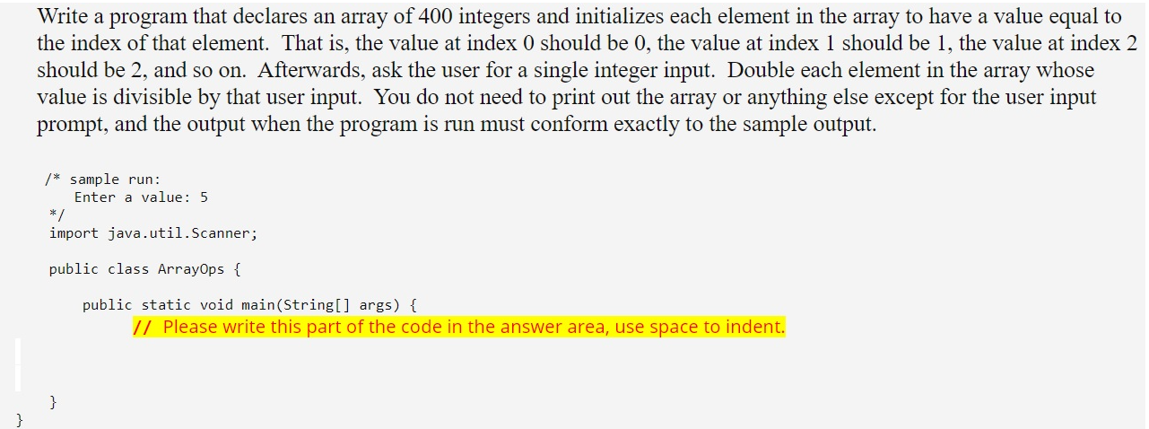 Solved Write a program that declares an array of 400 | Chegg.com