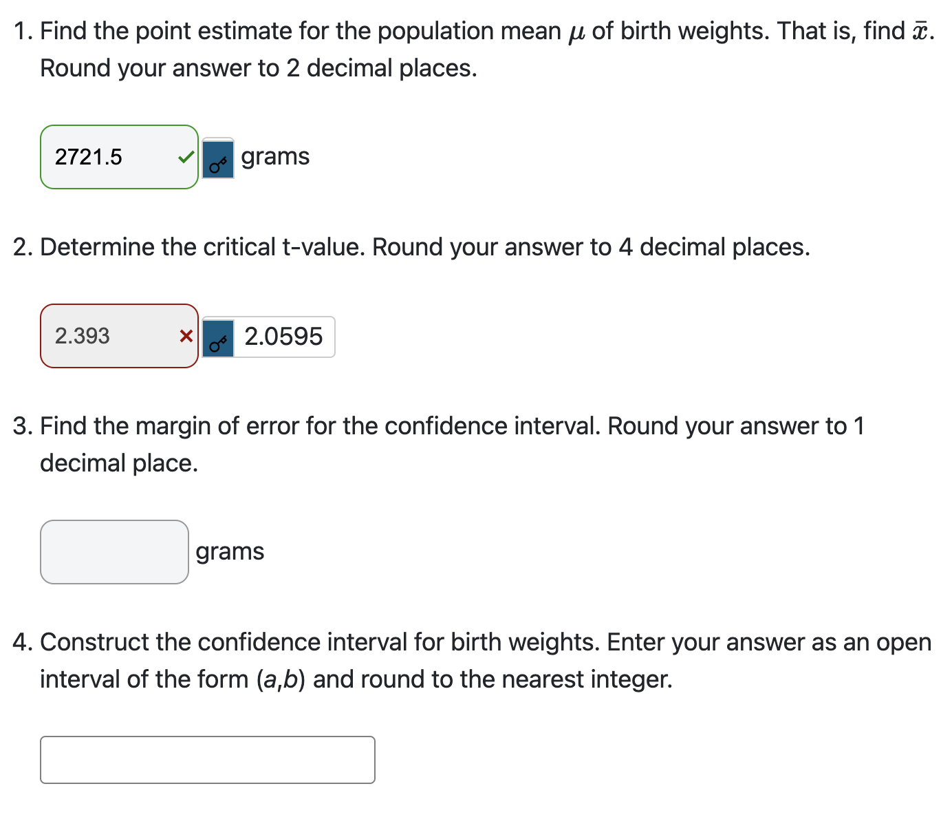 Solved The table below contains the birth weights in grams | Chegg.com