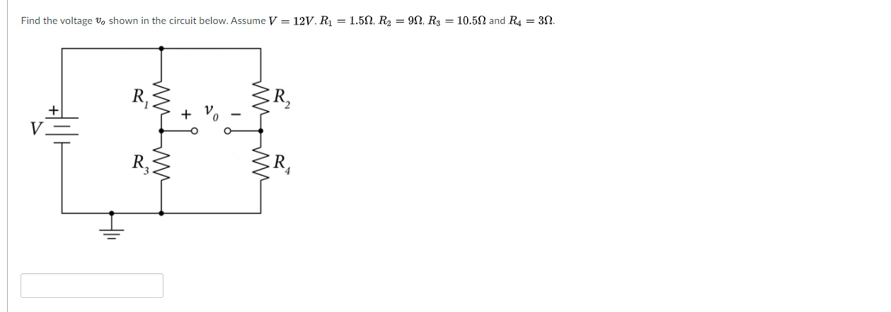 Solved Find the voltage Vo shown in the circuit below. | Chegg.com
