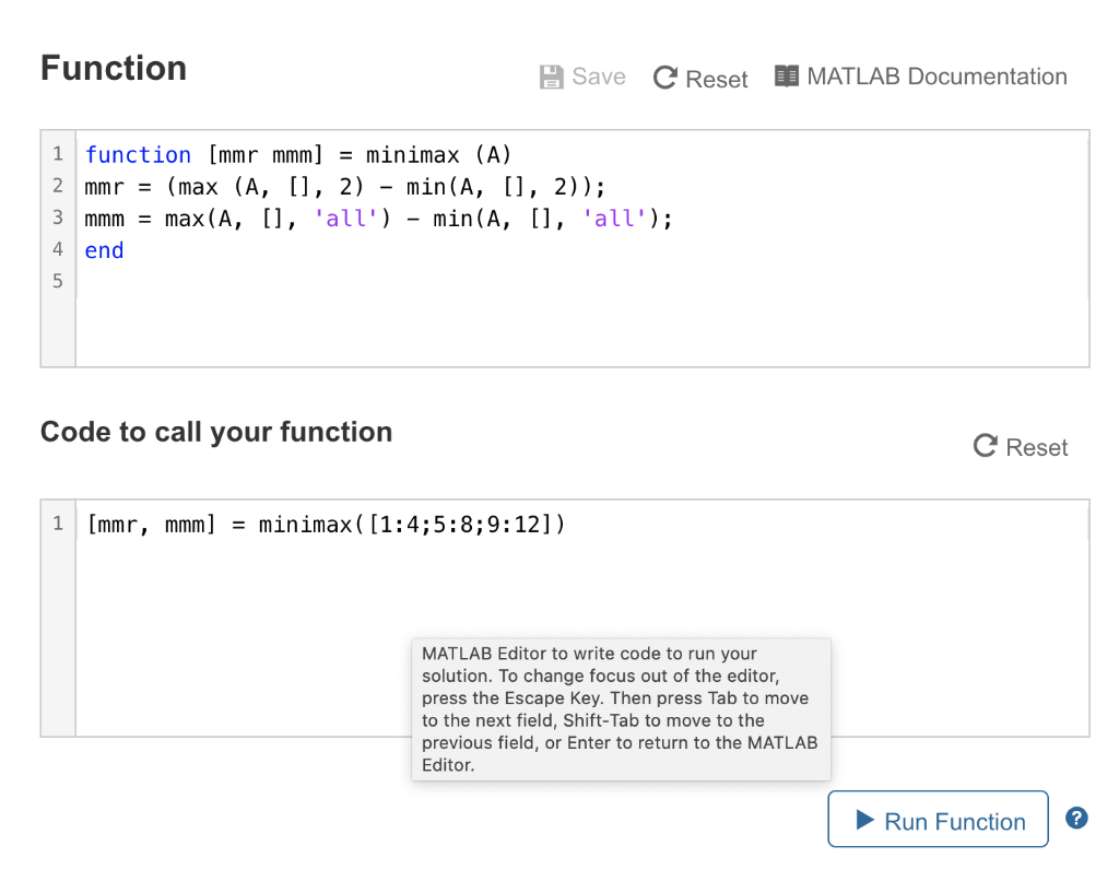 column max matlab