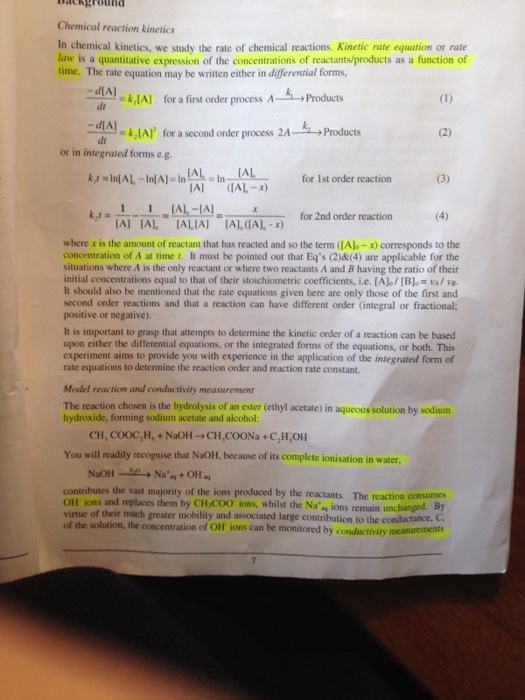 Solved Chemical reaction kinetics In chemical kinetics, we | Chegg.com