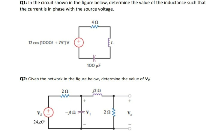 Solved Q1: In The Circuit Shown In The Figure Below, 