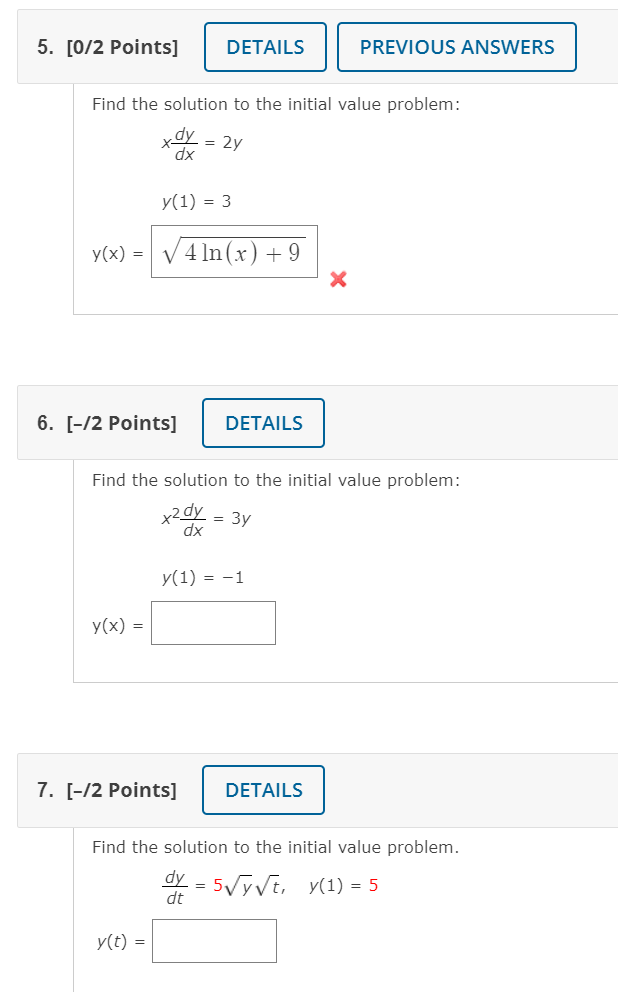 Solved 5. [0/2 Points] DETAILS PREVIOUS ANSWERS Find the | Chegg.com