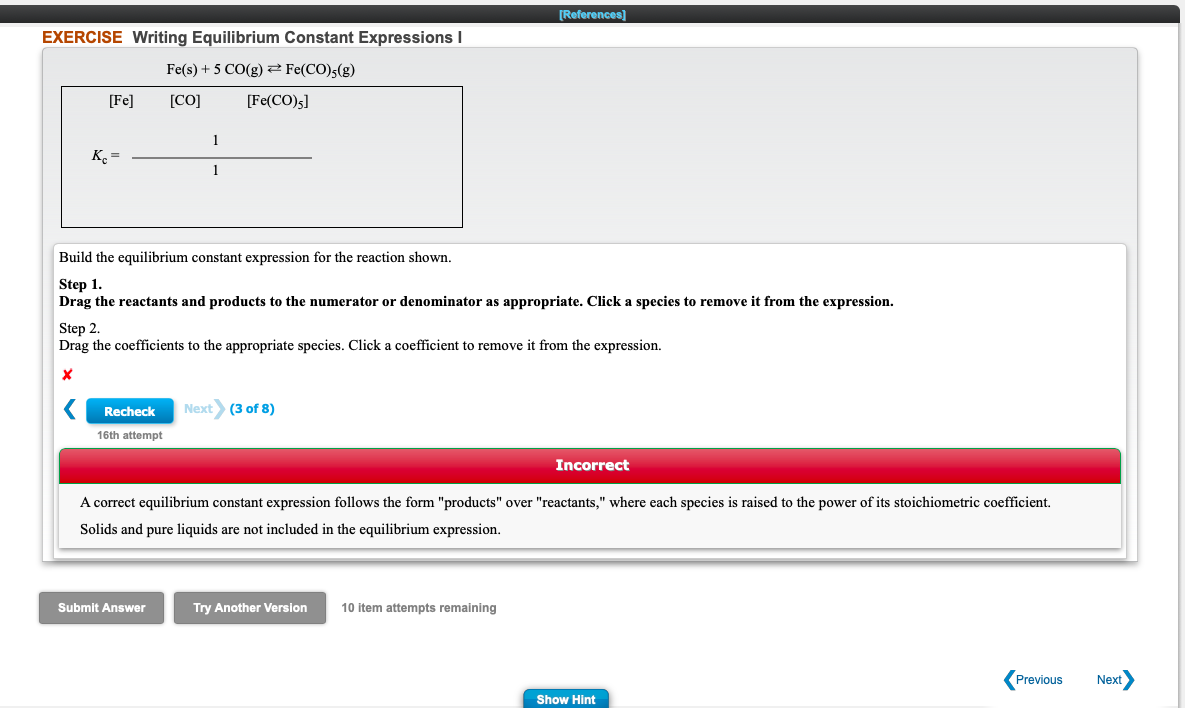 Solved equilibrium activities Pt. 1 [References) Question 1