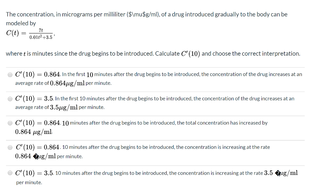 solved-the-concentration-in-micrograms-per-milliliter-chegg