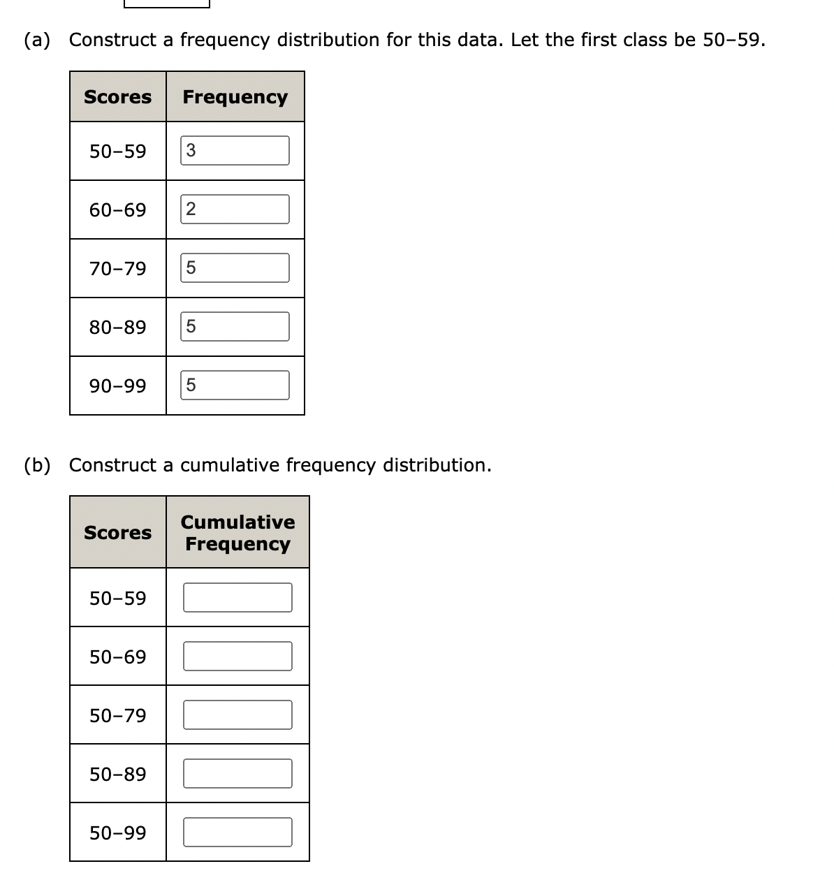 Solved A Construct A Frequency Distribution For This Chegg Com   ScreenShot2024 01 30at1.28.34PM 