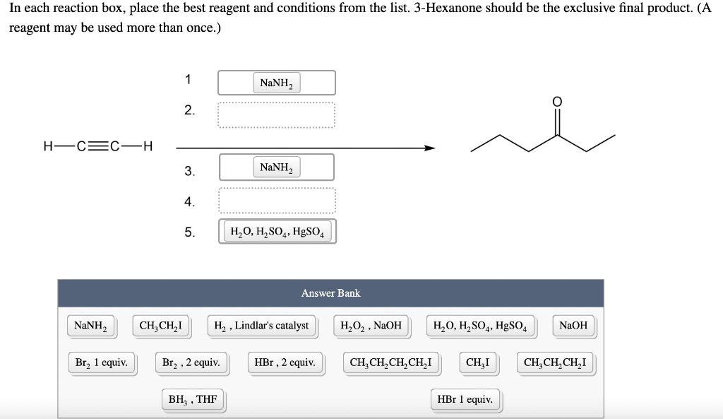 Solved In each reaction box, place the best reagent and | Chegg.com
