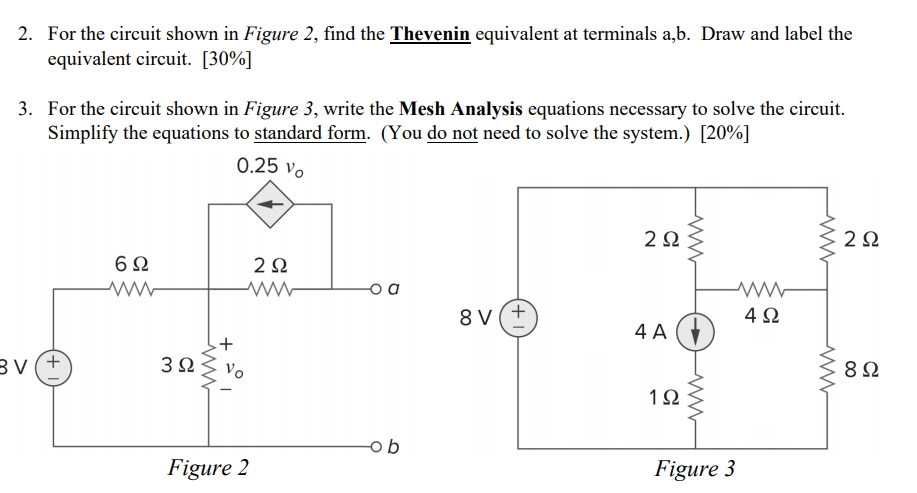 Solved 2. For the circuit shown in Figure 2, find the | Chegg.com