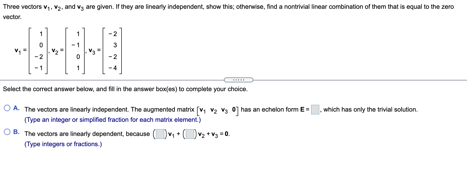 Solved Three vectors V1, V2, and v3 are given. If they are | Chegg.com