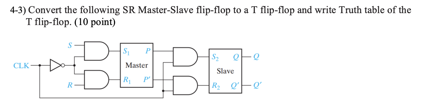 Solved 4-3) Convert the following SR Master-Slave flip-flop | Chegg.com
