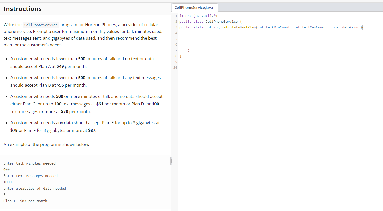 Solved Instructions CellphoneService.java + 1 import | Chegg.com