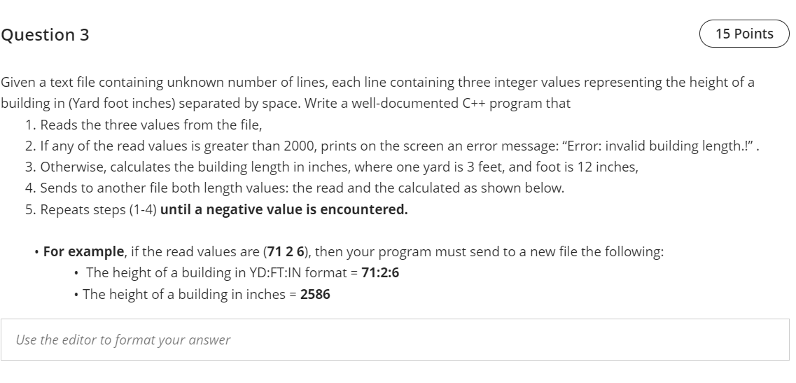 Solved Question 3 15 Points Given a text file containing | Chegg.com