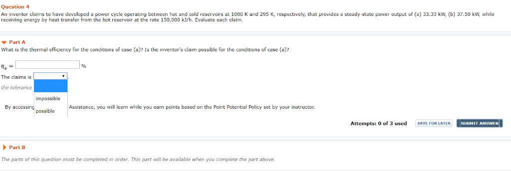 Solved Question 4 An inventor claims to have developed a | Chegg.com