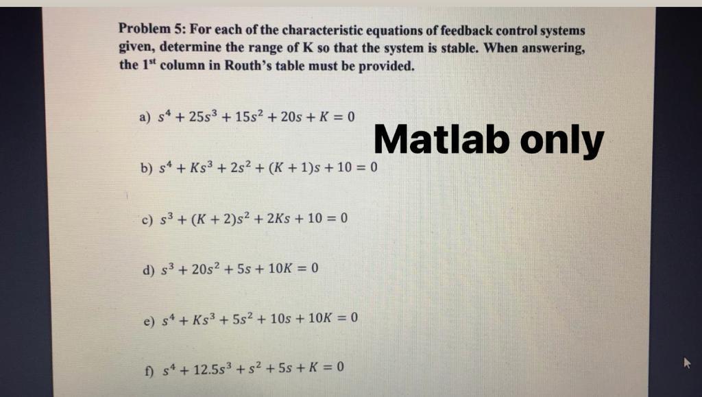 Problem 5: For Each Of The Characteristic Equations | Chegg.com