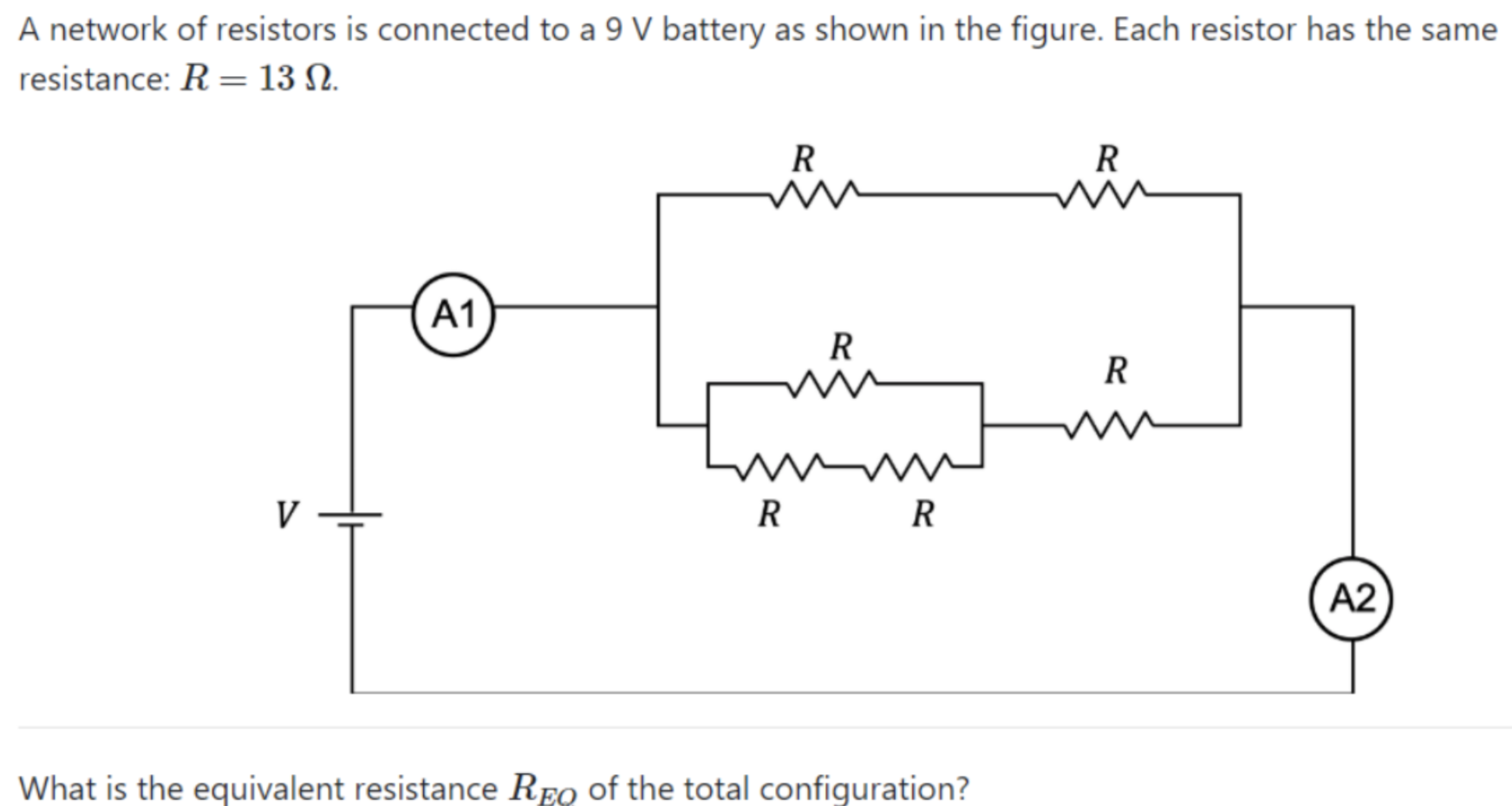 Solved A network of resistors is connected to a 9V battery