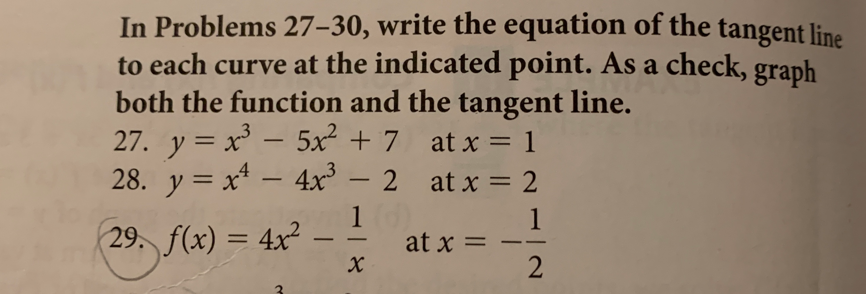 Tangent Function Problems Solved In Problems 27-30, write the equation of the tangent | Chegg.com