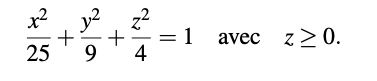 \( \frac{x^{2}}{25}+\frac{y^{2}}{9}+\frac{z^{2}}{4}=1 \)