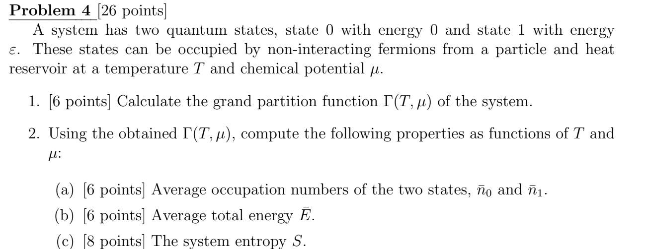 Solved Problem 4[26 points ] A system has two quantum | Chegg.com