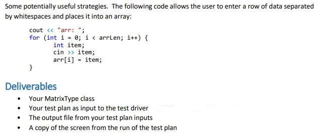 Solved Assignment 1: MatrixType Many mathematical problems | Chegg.com